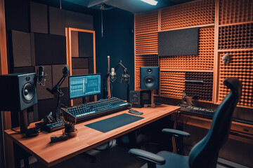 Soundproof Walls in a Centralized Podcast Studio Enhancing Audio Quality