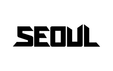 Fototapeta premium Seoul typography design vector, for t-shirt, poster and other uses