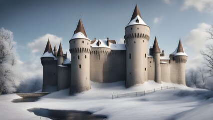 Fototapeta premium castles with winter