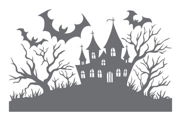 spooky haunted house, Cricut spooky haunted house, paper cut spooky haunted house SVG