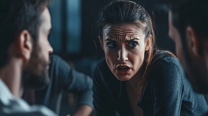 Tension radiates from the faces of individuals locked in a passionate and emotional debate.