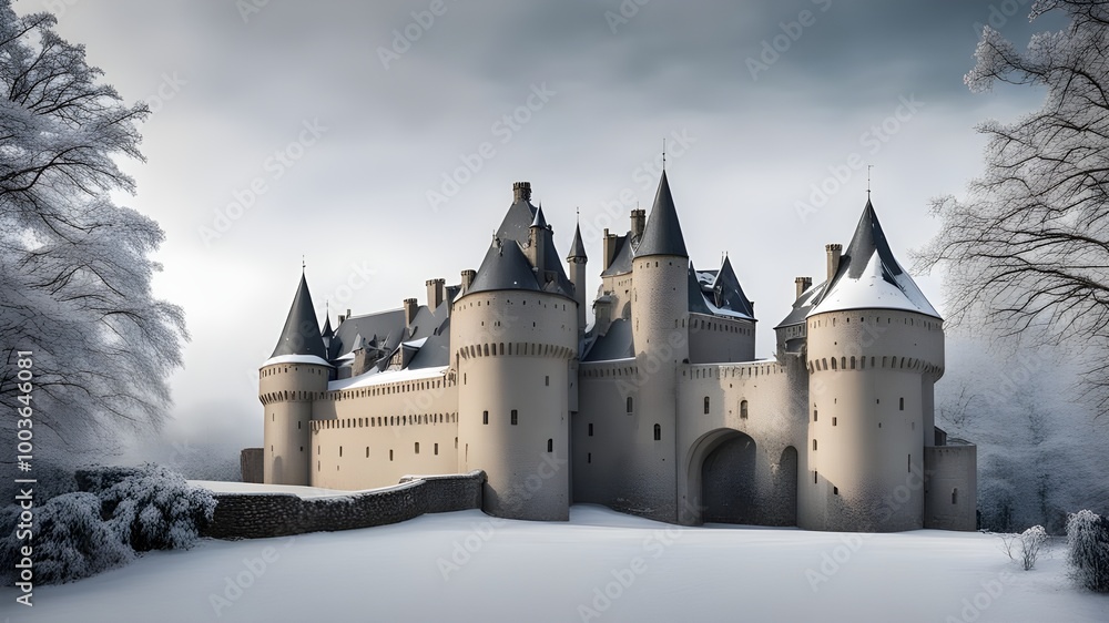 Wall mural castles with winter