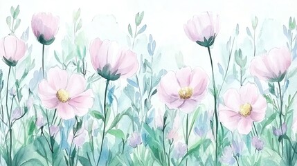 Obraz premium Watercolor clipart of a single cosmos flower, isolate on white background