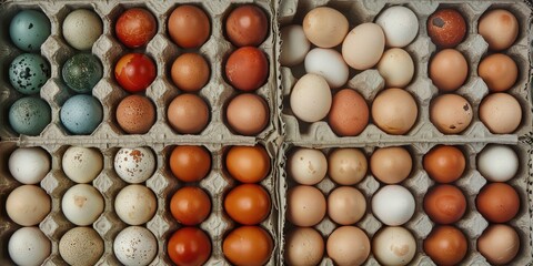 Chicken Eggs Packed in Cardboard Boxes
