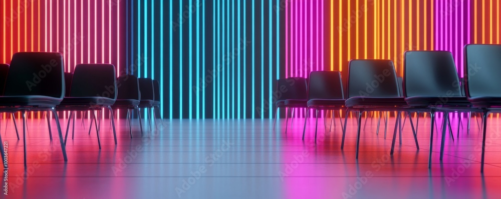 Poster dark background with glowing digital lines and metallic structures representing the concept of cyber