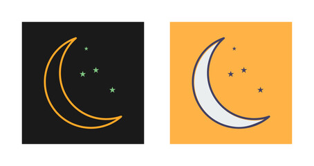 Moon and Stars Vector Icon