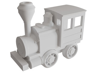 3D Toy Train White Rendering Isolated