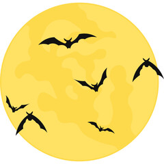 Flat Halloween Moon Decoration