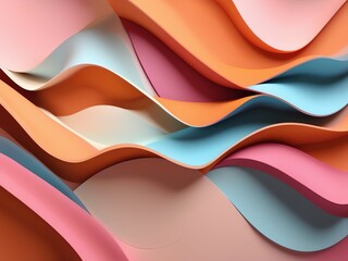 Obraz premium An abstract illustration of soft flowing shapes that overlap in a layered arrangement