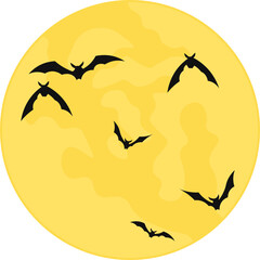 Obraz premium Flat Halloween Moon Decoration