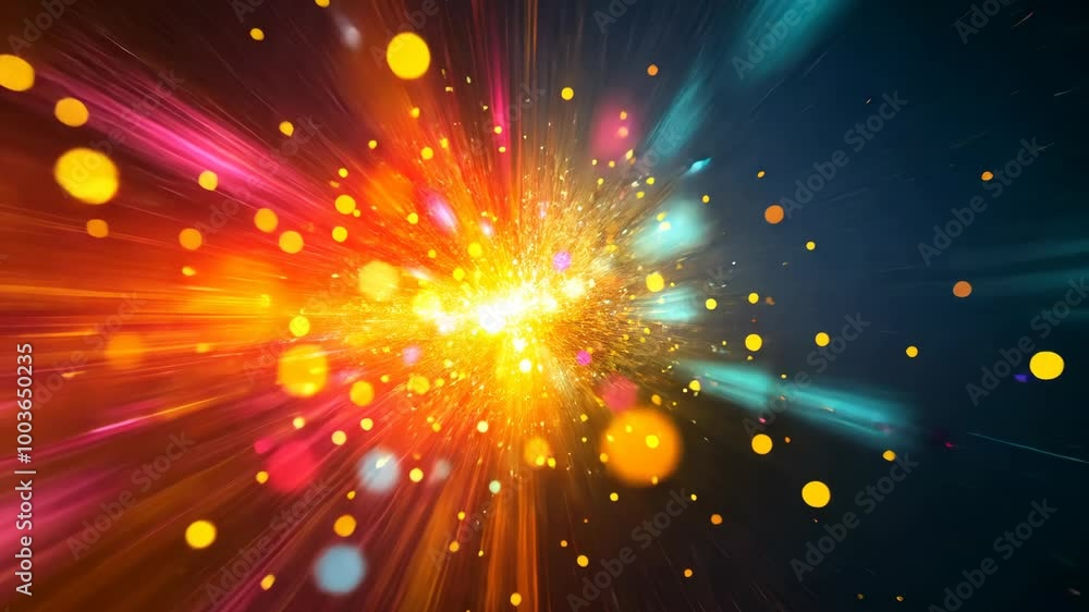 Poster a vibrant explosion of light and color creates a dynamic abstract background
