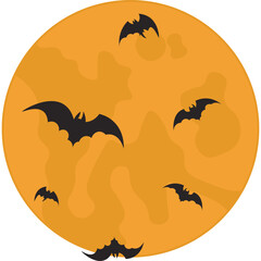 Flat Halloween Moon Decoration