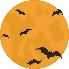 Flat Halloween Moon Decoration