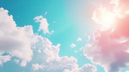 Fototapeta premium Vibrant Cloudy Sky with Sunlight Rays