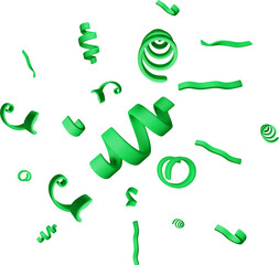 3d set of spiral confetti