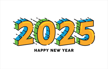 happy new year 2025 logo text design