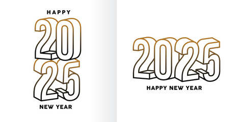 happy new year 2025 logo text design