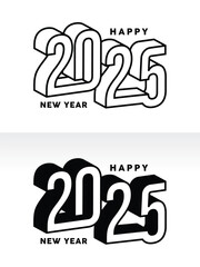 happy new year 2025 logo text design