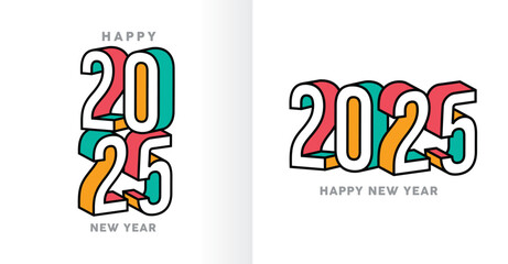 happy new year 2025 logo text design