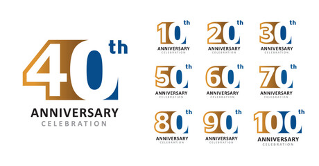 Set of anniversary design modern square number