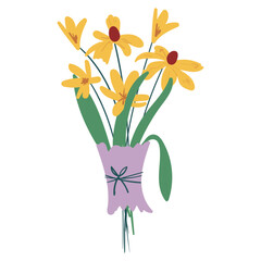 Spring Flowers Bouquet Illustration