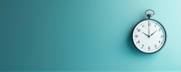 Classic wall clock on teal background, symbolizing time and punctuality in modern living.