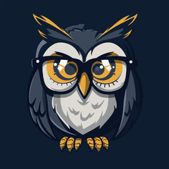 Owl mascot vector illustration on isolated background