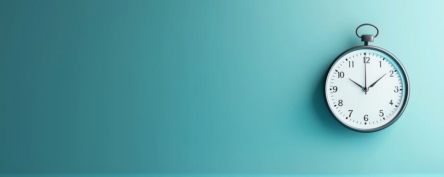 Classic wall clock on teal background, symbolizing time and punctuality in modern living.