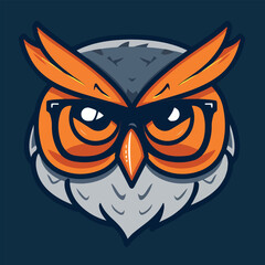 Owl mascot vector illustration on isolated background