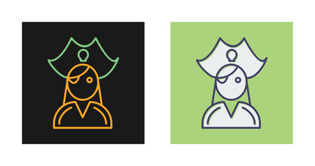 Fototapeta premium Female Pirate Vector Icon