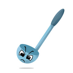angry spoon ladle mascot character. cute, funny, and playful concept. kitchen, food, and education themes