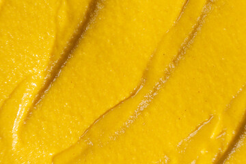 Macro Texture Mustard Sauce, Natural Traditional Spicy Mustard Sauce.