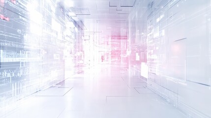 Obraz premium Cyber Security wallpaper for presentation white tone main object in left of picture
