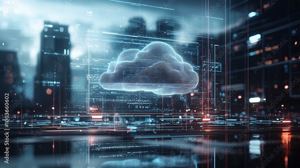 Poster an ai-powered weather prediction system with real-time updates and holographic displays, symbolizing