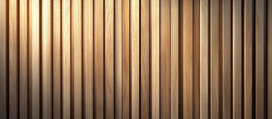 Fototapeta premium Wooden panel texture with vertical slats and light coming from the top.