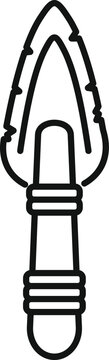 recommend clip art: Simple line drawing of a prehistoric stone spear point attached to a wooden shaft with twine