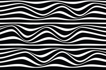 Abstract black wave pattern. Minimal black wavy lines pattern design. Vector illustration