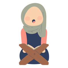 Islamic Girl Character Illustration