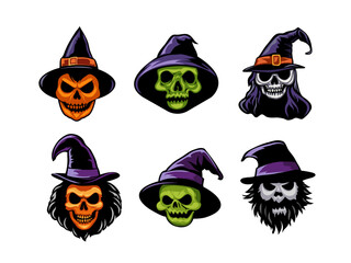 Set of Halloween Skulls