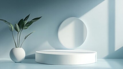 Abstract background mock up scene with podium geometry shape for product display 3D rendering 