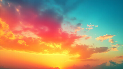 Fototapeta premium Colorful Sunset Sky with Clouds - Abstract Background