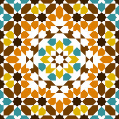 Seamless arabic geometric ornament based on traditional arabic art. Arabian tile. 