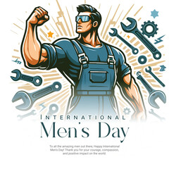 International men's day social media post banner
