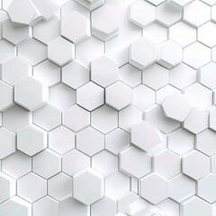 Fototapeta premium Abstract White Hexagonal Pattern Background