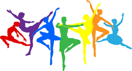 Ballet dancer silhouette ballerina dancers poses woman dancing silhouettes © Christos Georghiou