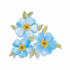 Fototapeta premium hand drawn watercolor flowers isolated