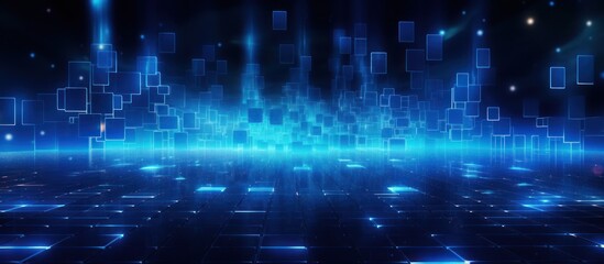 Abstract Blue Digital Landscape