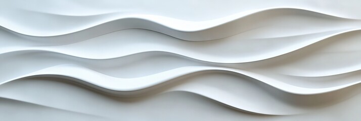 Obraz premium 3D render of white ceramic tiles with a wavy pattern