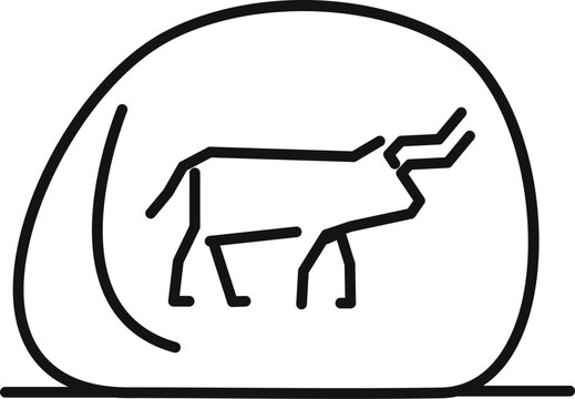 Minimalist line art depicting the astrological sign of taurus, known for its grounded and sensual nature