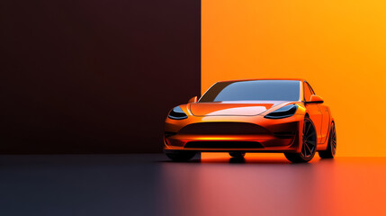 Sleek Electric Car Showcase Featuring Contemporary Automotive Design